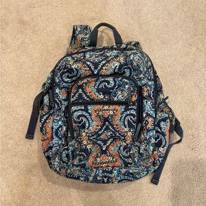 Vera Bradley Big BackPack Blue and Orange Accents